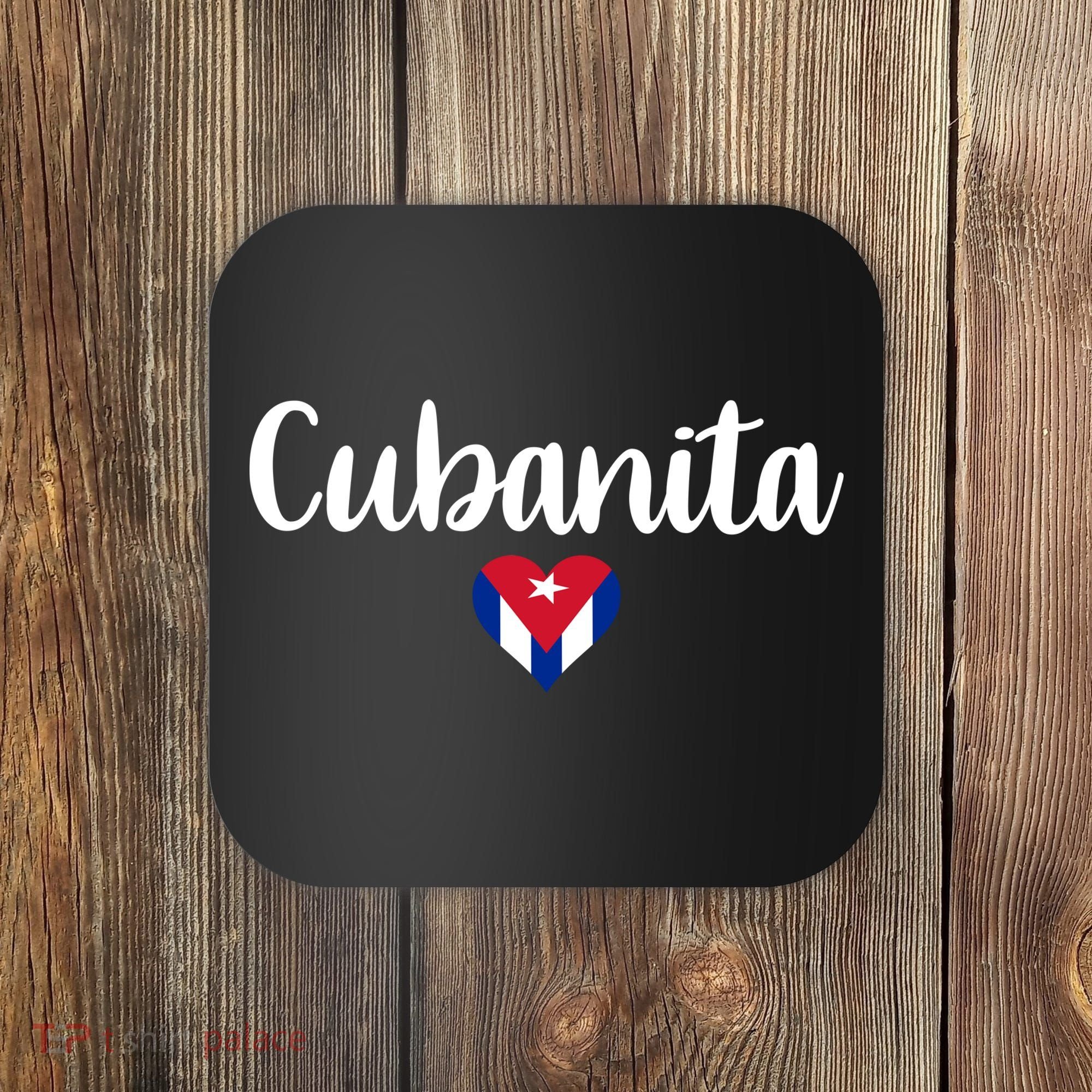 Cubanita Cuban Heart Cuba Flag Coaster