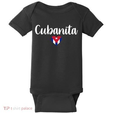 Cubanita Cuban Heart Cuba Flag Baby Bodysuit