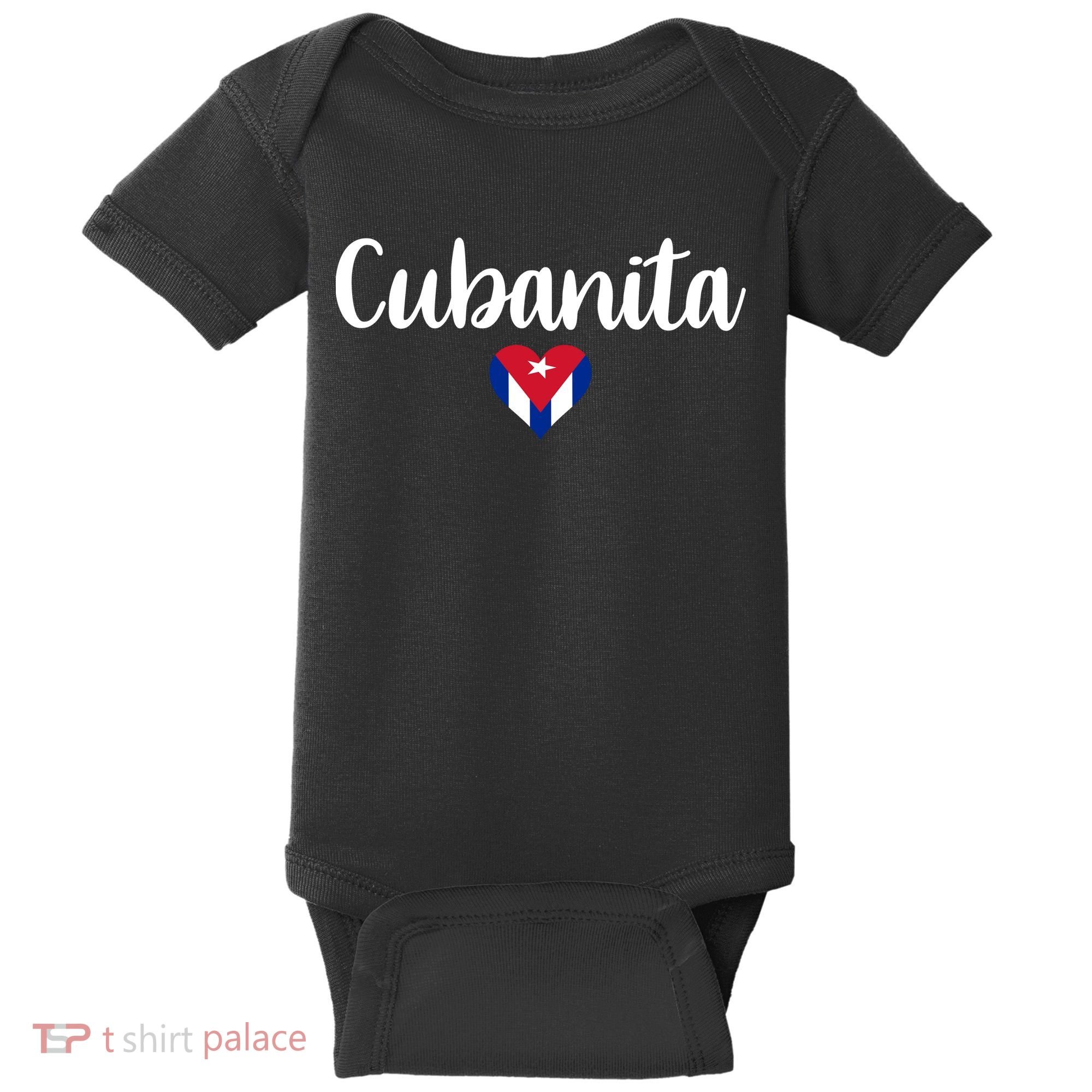 Cubanita Cuban Heart Cuba Flag Baby Bodysuit