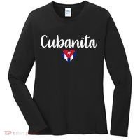 Cubanita Cuban Heart Cuba Flag Women's Long Sleeve Shirt thumb 0