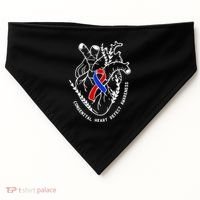 Chd Congenital Heart Defect Disease Awareness Ribbon Warrior USA-Made Doggie Bandana thumb 0