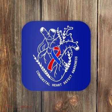 Chd Congenital Heart Defect Disease Awareness Ribbon Warrior Coaster