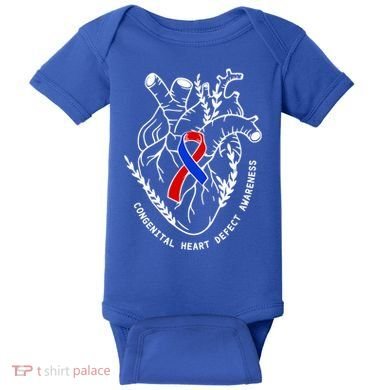 Chd Congenital Heart Defect Disease Awareness Ribbon Warrior Baby Bodysuit