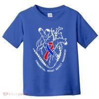Chd Congenital Heart Defect Disease Awareness Ribbon Warrior Toddler T-Shirt thumb 0