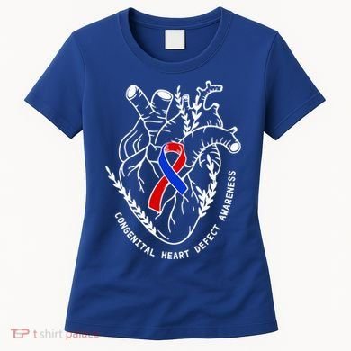Chd Congenital Heart Defect Disease Awareness Ribbon Warrior Women's T-Shirt