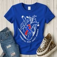 Chd Congenital Heart Defect Disease Awareness Ribbon Warrior Women's T-Shirt thumb 3