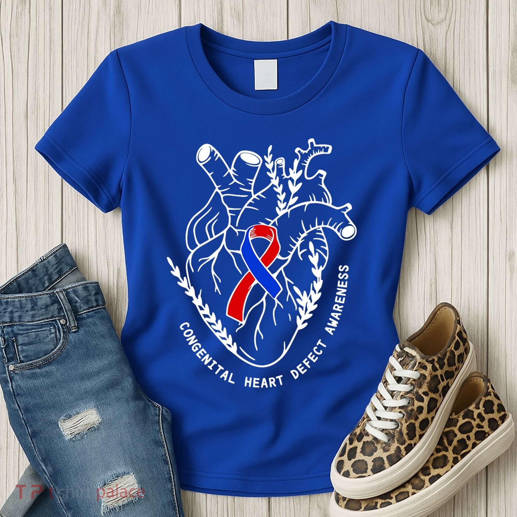 Chd Congenital Heart Defect Disease Awareness Ribbon Warrior Women's T-Shirt