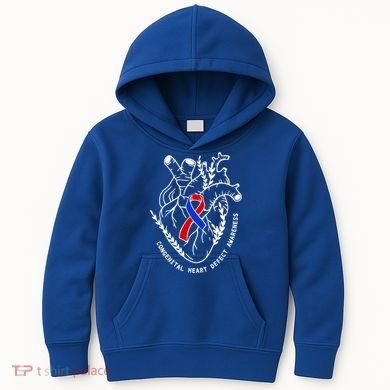 Chd Congenital Heart Defect Disease Awareness Ribbon Warrior Kids Hoodie