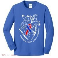 Chd Congenital Heart Defect Disease Awareness Ribbon Warrior Kids Long Sleeve Shirt thumb 0