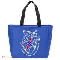 Chd Congenital Heart Defect Disease Awareness Ribbon Warrior Tote Bag thumb 0