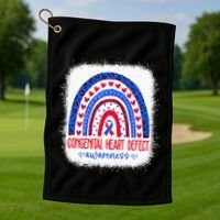 Chd Congenital Heart Defect Awareness Month Golf Towel thumb 1