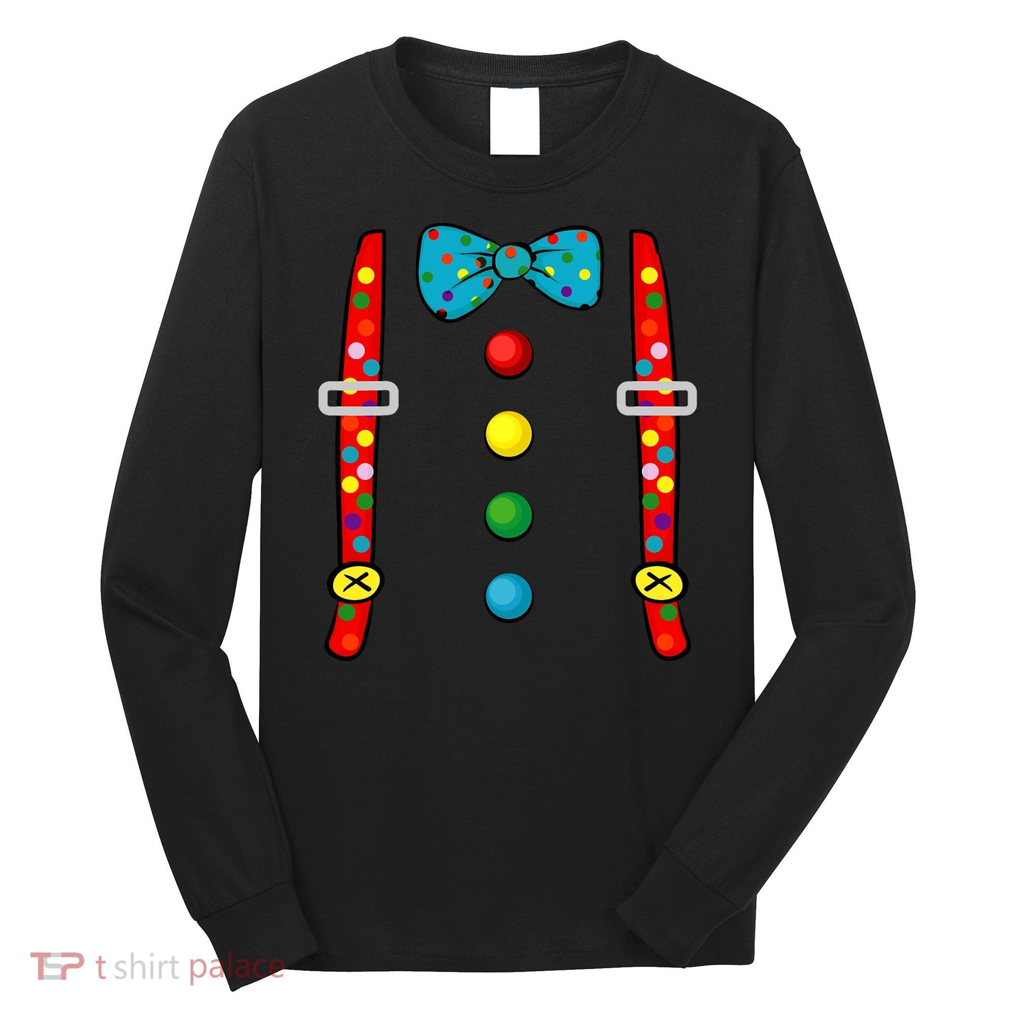 Clown Costume Halloween Funny Circus Clown Diy Costume Long Sleeve Shirt