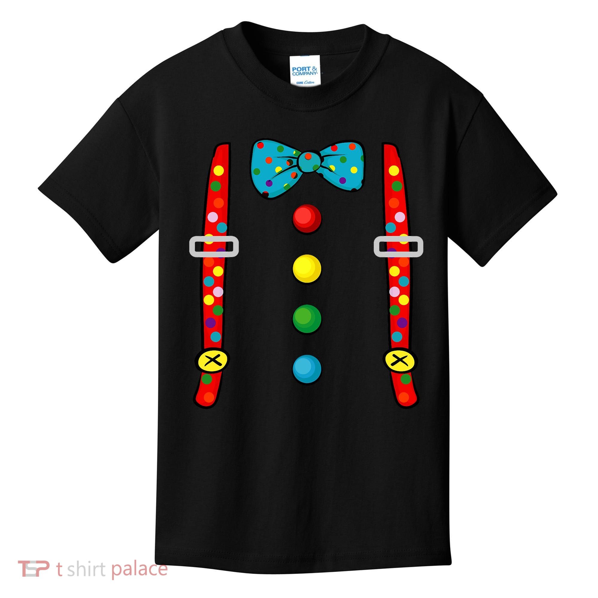 Clown Costume Halloween Funny Circus Clown Diy Costume Kids T-Shirt