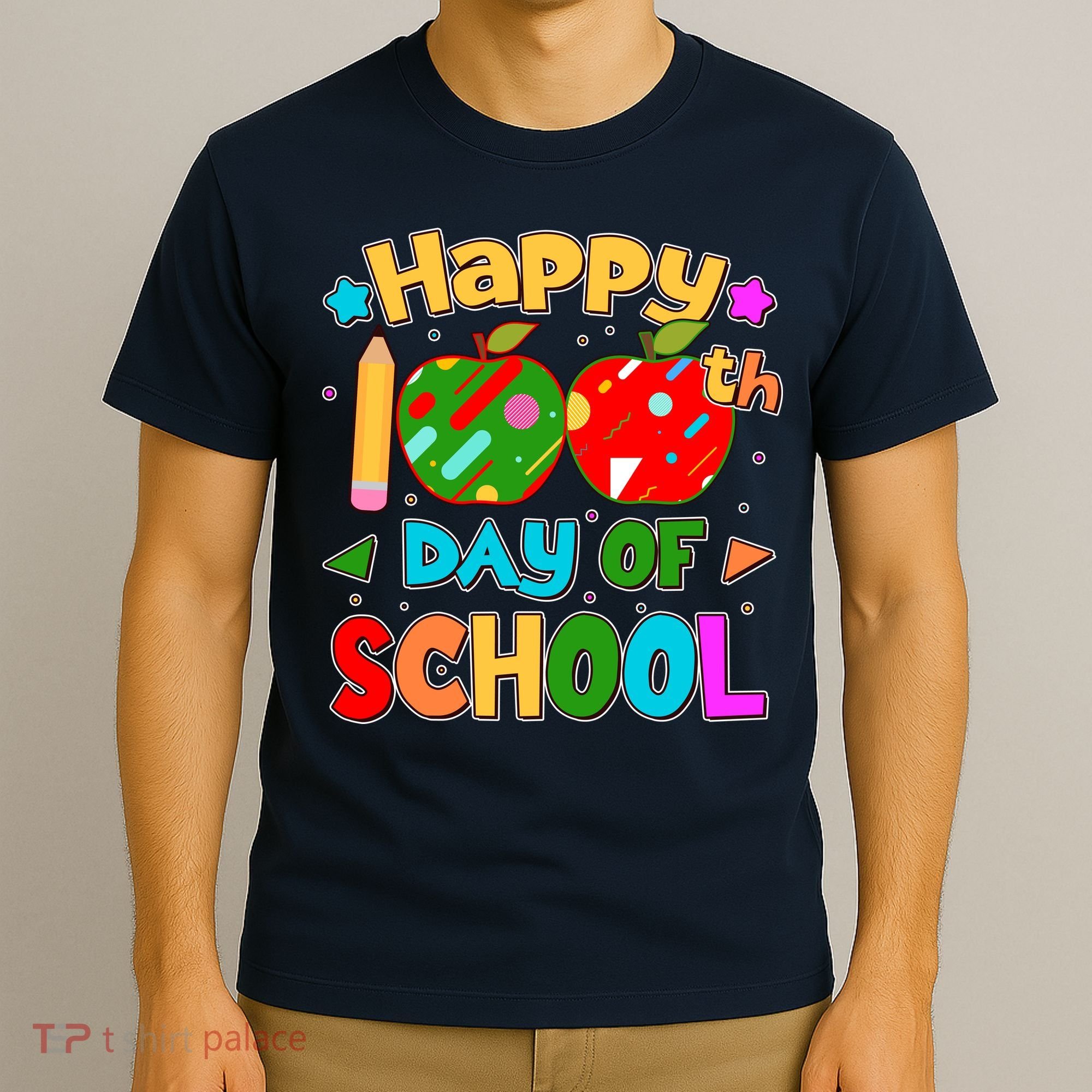 Cute Colorful Happy 100th Day Of School T-Shirt