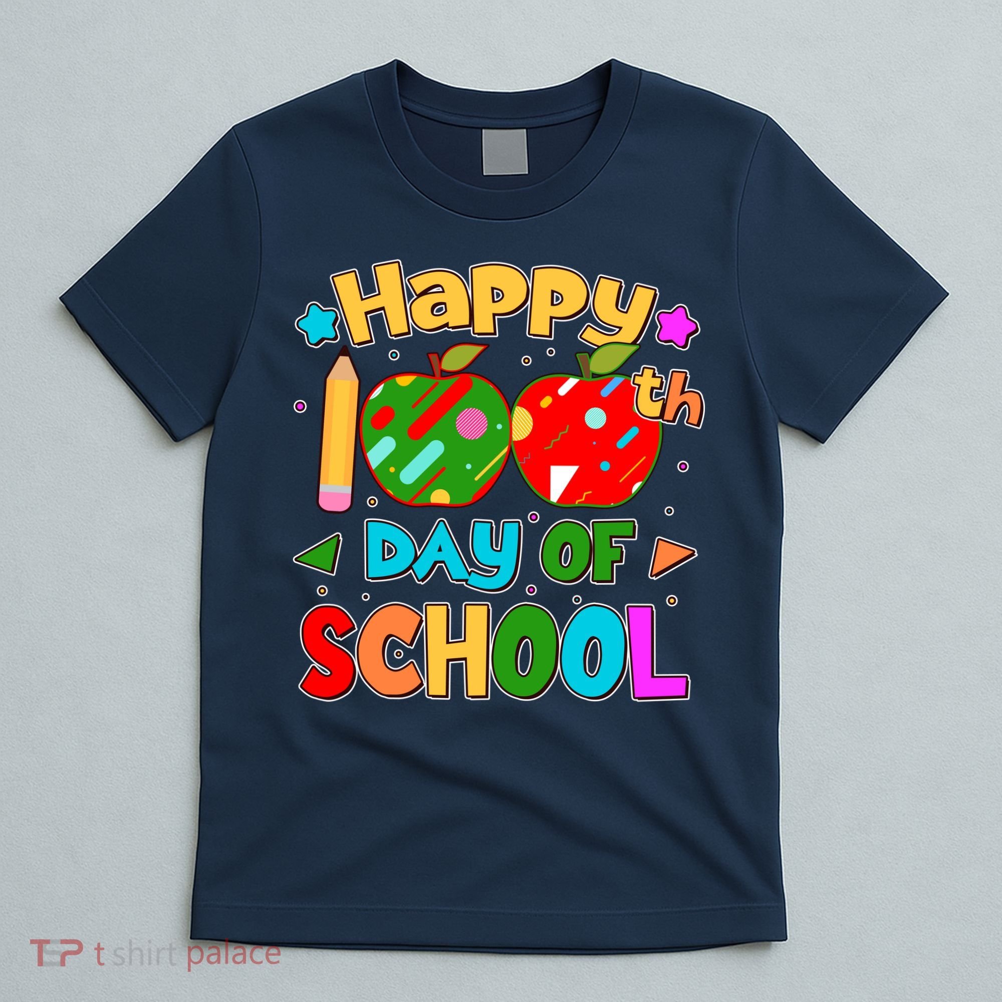Cute Colorful Happy 100th Day Of School T-Shirt