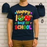 Cute Colorful Happy 100th Day Of School T-Shirt thumb 6