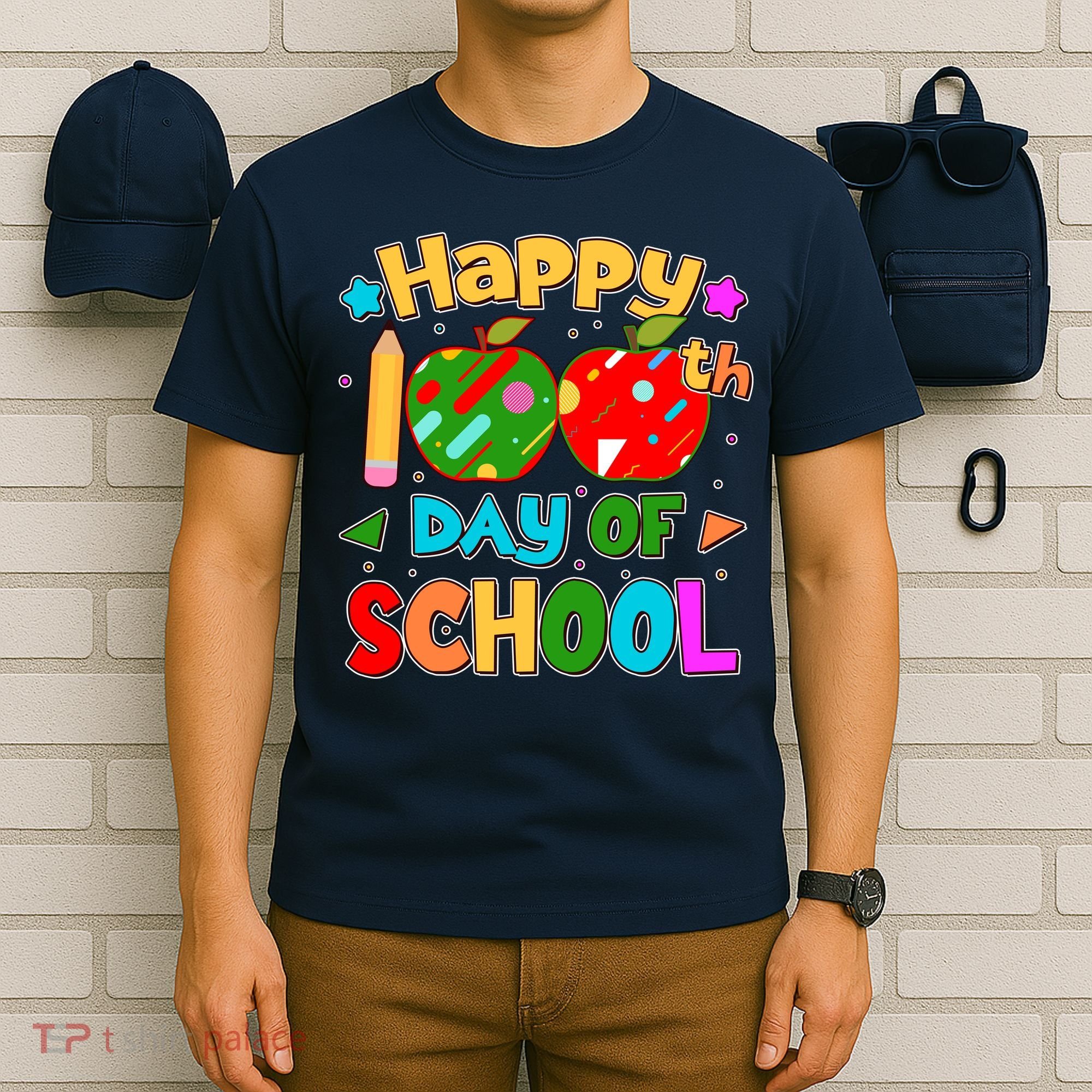 Cute Colorful Happy 100th Day Of School T-Shirt