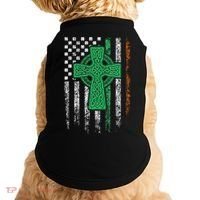 Celtic Cross Irish American Flag St. Patrick's Day Ireland Doggie Tank thumb 0