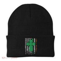 Celtic Cross Irish American Flag St. Patrick's Day Ireland Beanie thumb 0