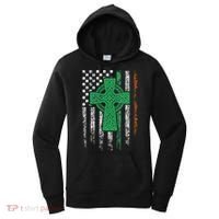 Celtic Cross Irish American Flag St. Patrick's Day Ireland Women's Hoodie thumb 0