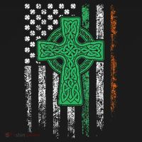 Celtic Cross Irish American Flag St. Patrick's Day Ireland Women's Hoodie thumb 2