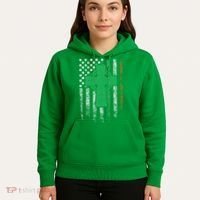 Celtic Cross Irish American Flag St. Patrick's Day Ireland Hoodie thumb 5