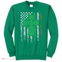Celtic Cross Irish American Flag St. Patrick's Day Ireland Sweatshirt thumb 0