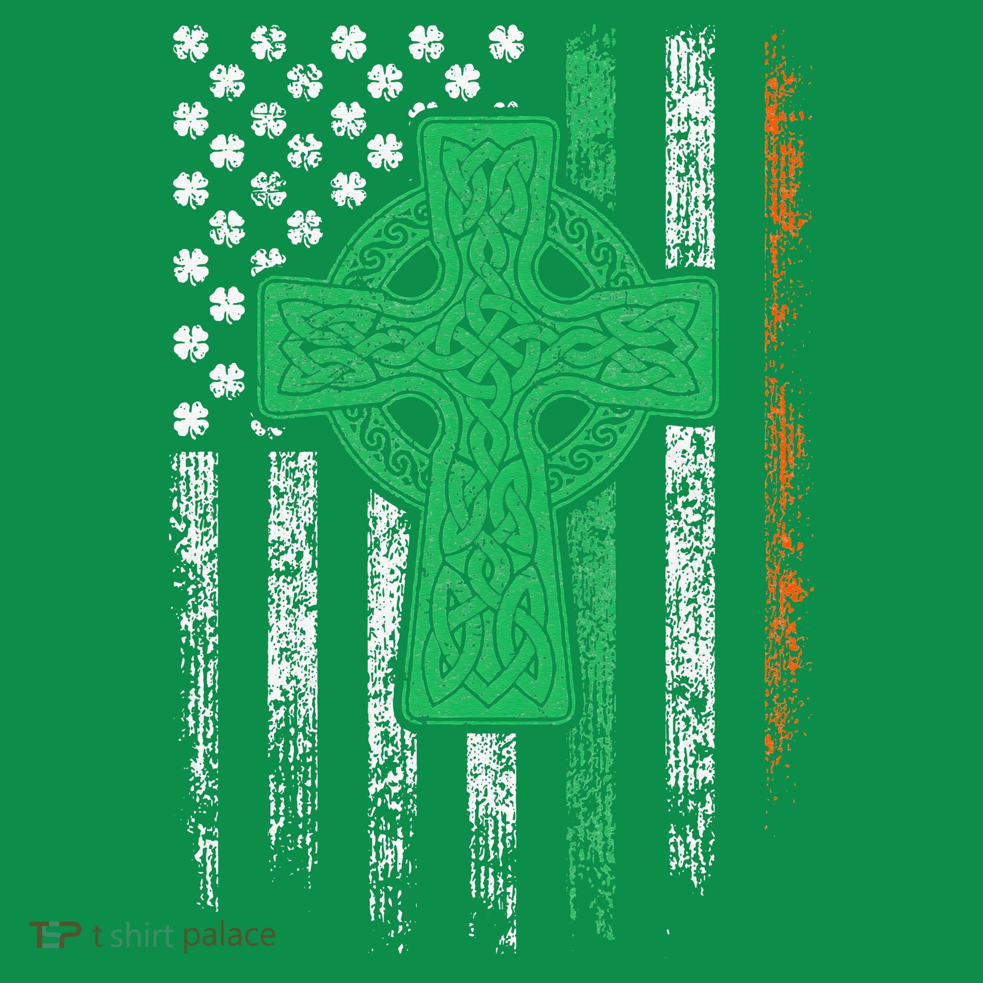 Celtic Cross Irish American Flag St. Patrick's Day Ireland Sweatshirt