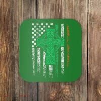 Celtic Cross Irish American Flag St. Patrick's Day Ireland Coaster thumb 0