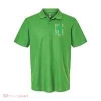 Celtic Cross Irish American Flag St. Patrick's Day Ireland Polo thumb 0
