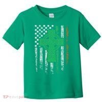 Celtic Cross Irish American Flag St. Patrick's Day Ireland Toddler T-Shirt thumb 0