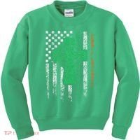 Celtic Cross Irish American Flag St. Patrick's Day Ireland Kids Sweatshirt thumb 0