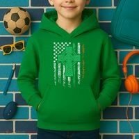 Celtic Cross Irish American Flag St. Patrick's Day Ireland Kids Hoodie thumb 2