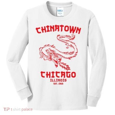 Chicago Chinatown Illinois Chinese American Loop South Side Kids Long Sleeve Shirt