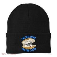 Cool Clam I'm Just Here For The Clams Clambake Steamer Party Beanie thumb 0
