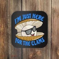 Cool Clam I'm Just Here For The Clams Clambake Steamer Party Coaster thumb 0