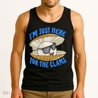 Cool Clam I'm Just Here For The Clams Clambake Steamer Party Tank Top thumb 3