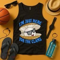 Cool Clam I'm Just Here For The Clams Clambake Steamer Party Tank Top thumb 4
