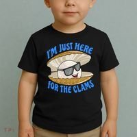 Cool Clam I'm Just Here For The Clams Clambake Steamer Party Toddler T-Shirt thumb 2