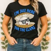 Cool Clam I'm Just Here For The Clams Clambake Steamer Party Women's T-Shirt thumb 2