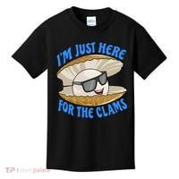 Cool Clam I'm Just Here For The Clams Clambake Steamer Party Kids T-Shirt thumb 0