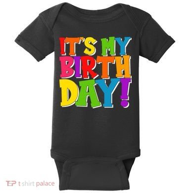 Cute Colorful It's My Birthday Baby Bodysuit