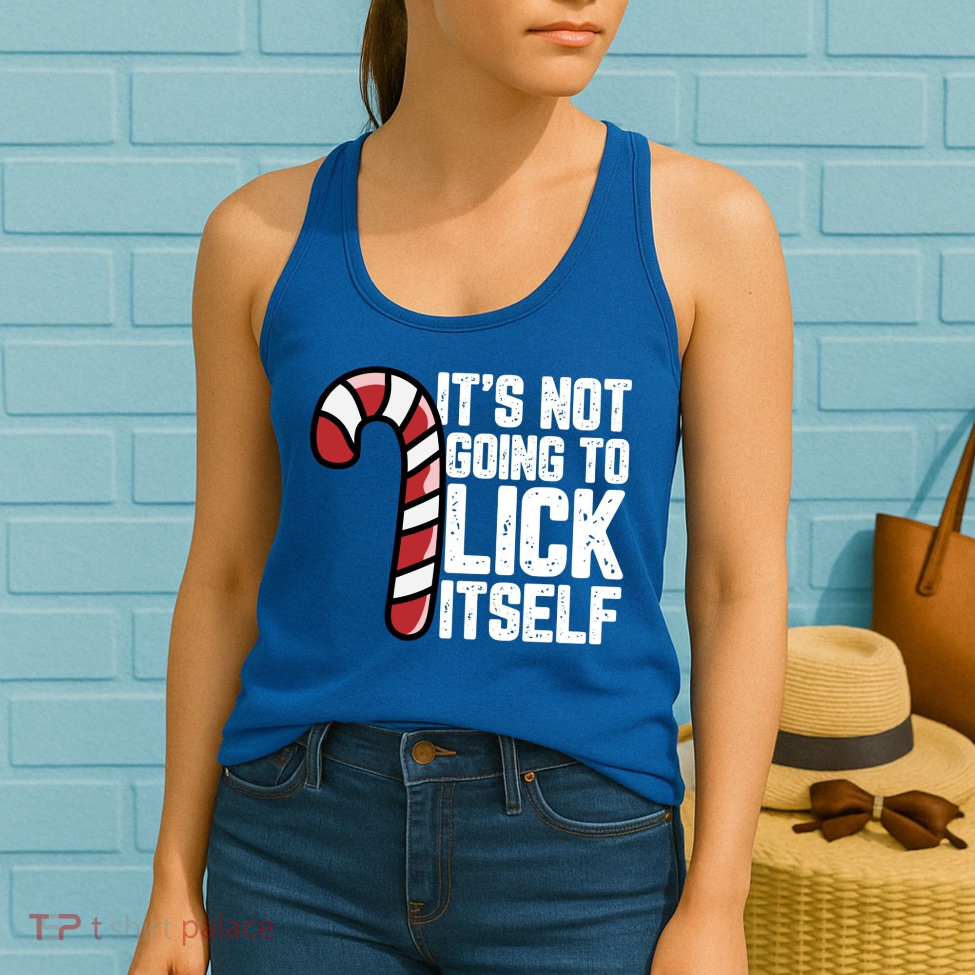 Candy Cane Inappropriate Adult Humor Funny Christmas Funny Gift Women's Tank Top