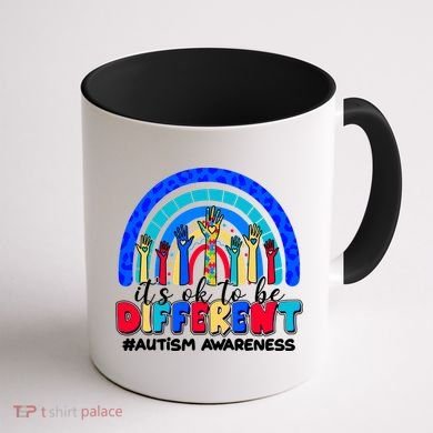 Cute Colorful It's Ok To Be Different #Autism Awareness Coffee Mug back
