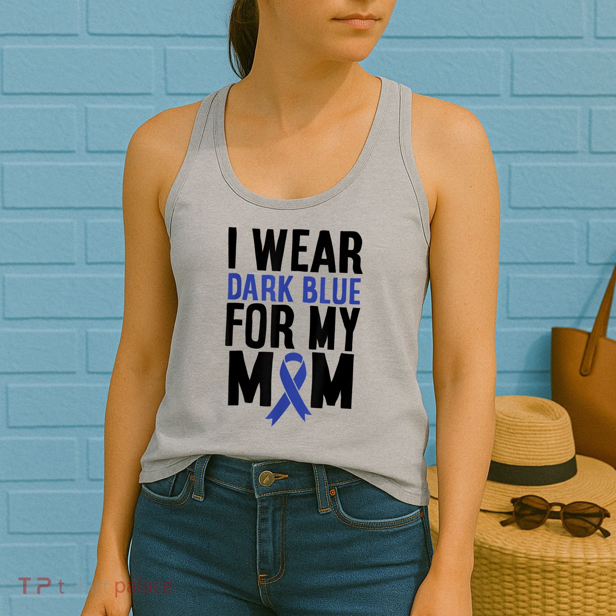 Colon Cancer I Wear For Mom Colon Cancer Support Women's Tank Top