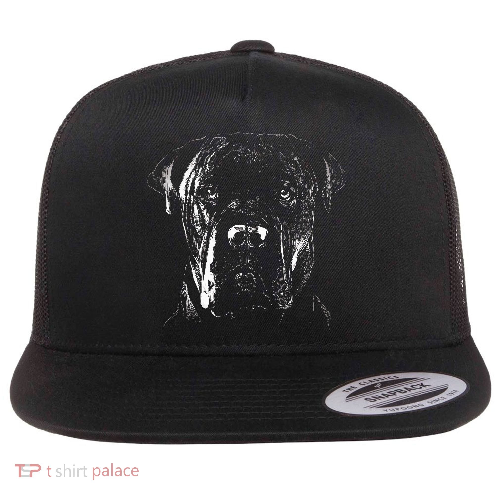 Cane Corso Italiano Pet Dog Lover Flat Bill Trucker Hat
