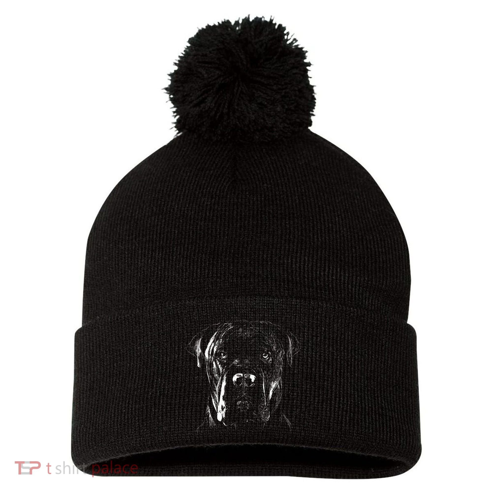 Cane Corso Italiano Pet Dog Lover Pom Pom 12in Knit Beanie