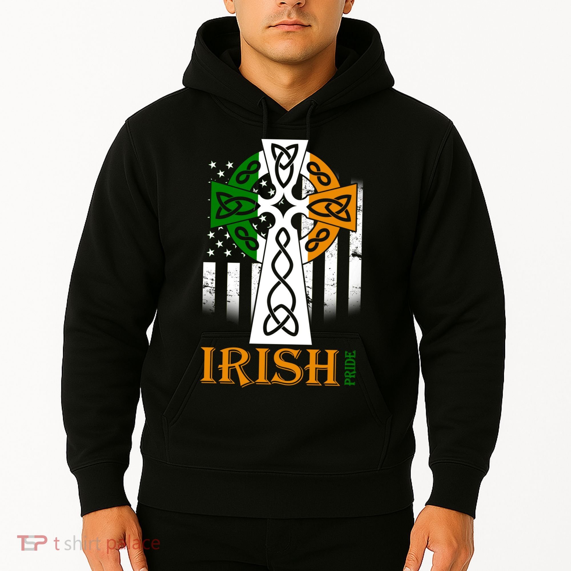 Celtic Cross Irish American Pride Hoodie