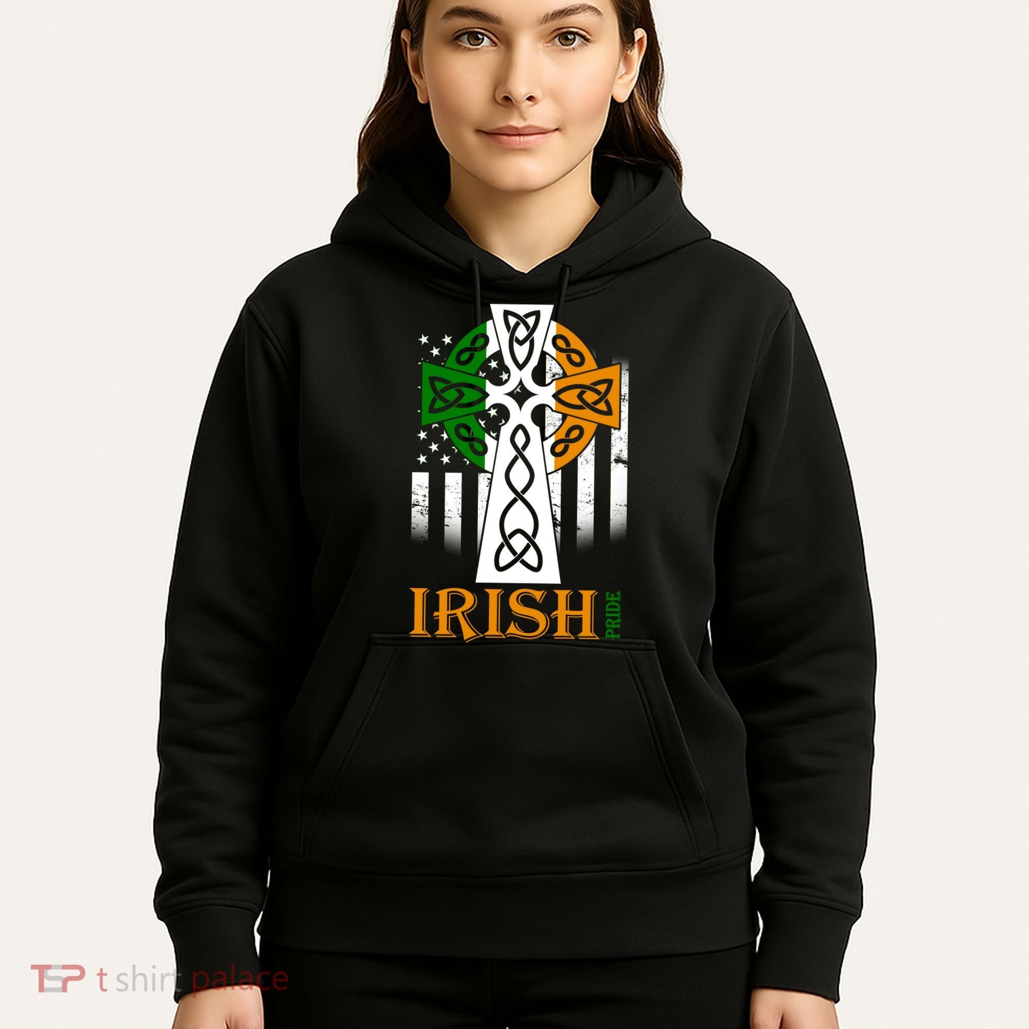 Celtic Cross Irish American Pride Hoodie