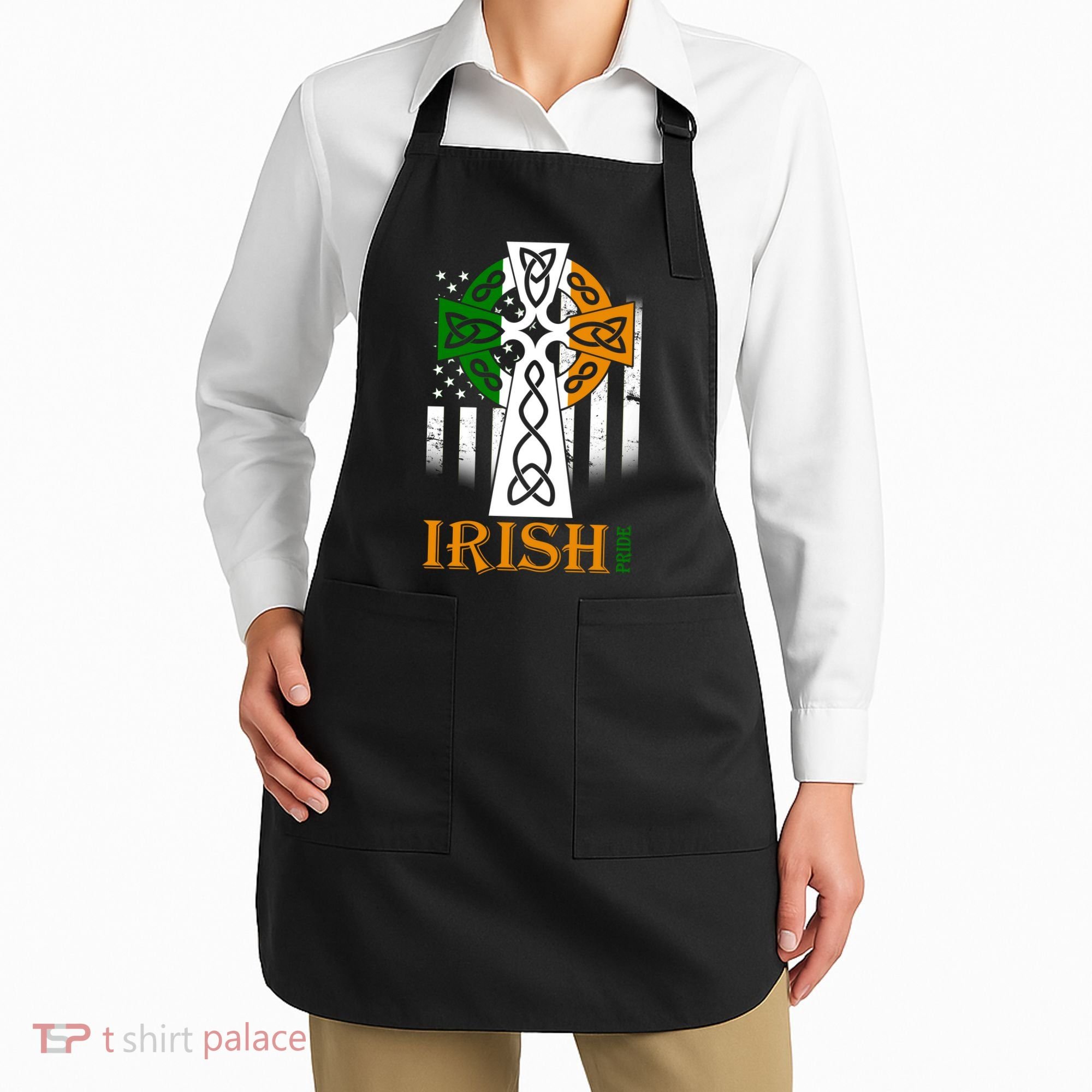 Celtic Cross Irish American Pride Apron
